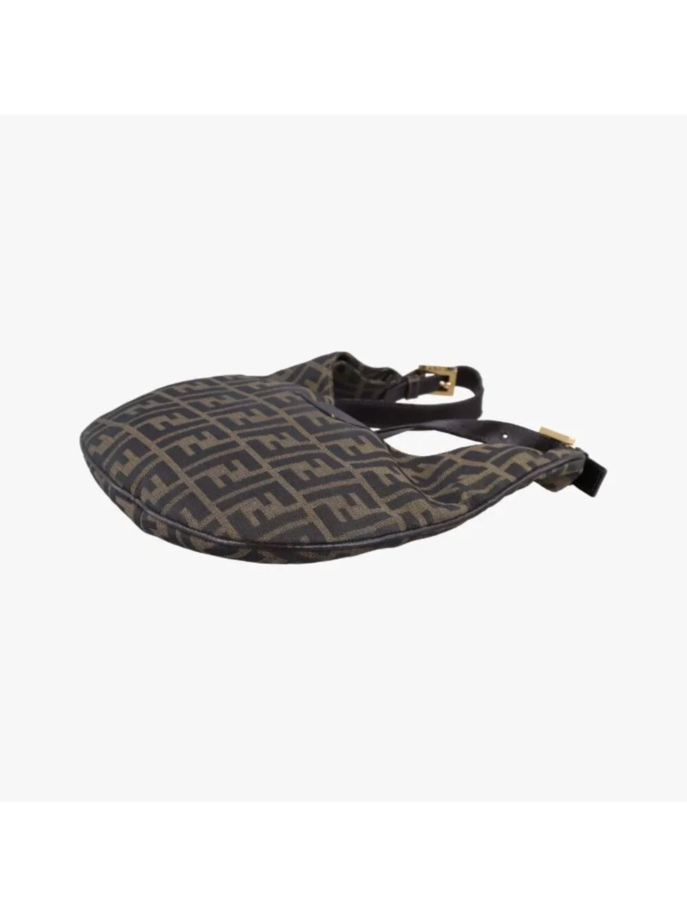 Fendi Zucca Pattern Brown Canvas Leather Handbag